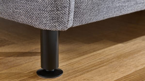 Funktionshocker modulmaster aus Stoff in Grau Modulmaster MM-ZE1080 - XXL-Hocker mit Funktion stahlgraues Flachgewebe Unica & schwarze Metallfüße – ca.  130 x 65 cm