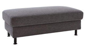 Funktionshocker modulmaster aus Stoff in Grau Modulmaster MM-ZE1080 - XXL-Hocker mit Funktion stahlgraues Flachgewebe Unica & schwarze Metallfüße – ca.  130 x 65 cm