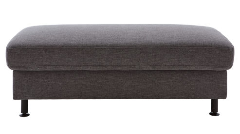 Funktionshocker modulmaster aus Stoff in Grau Modulmaster MM-ZE1080 - XXL-Hocker mit Funktion stahlgraues Flachgewebe Unica & schwarze Metallfüße – ca.  130 x 65 cm