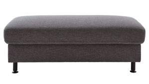 Polsterhocker modulmaster aus Stoff in Grau Modulmaster MM-ZE1080 - XXL-Polsterhocker stahlgraues Flachgewebe Unica & schwarze Metallfüße – ca.  130 x 65 cm