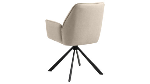Vierfußstuhl Actona group aus Stoff in Beige Armlehnstuhl Glenda beiger Webstoff Basel 24 & schwarzes Metall