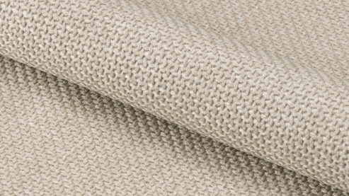 Vierfußstuhl Actona group aus Stoff in Beige Armlehnstuhl Glenda beiger Webstoff Basel 24 & schwarzes Metall