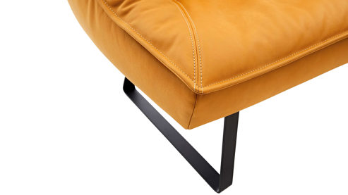 Eckbank Koinor aus Leder in Gelb KOINOR Eckbank Alino sonnengelber Lederbezug India & Metallkufen - ca.  243 x 192 cm