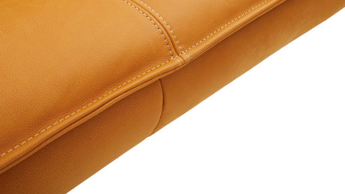 Eckbank Koinor aus Leder in Gelb KOINOR Eckbank Alino sonnengelber Lederbezug India & Metallkufen - ca.  243 x 192 cm