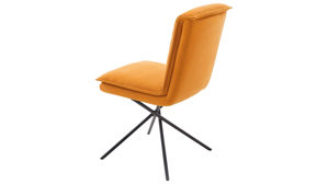 Vierfußstuhl Koinor aus Leder in Gelb KOINOR Polsterstuhl Alino sonnengelber Lederbezug India & Metallfüße