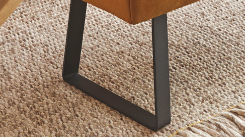 Polsterbank Koinor aus Leder in Gelb KOINOR Polsterbank Alino sonnengelber Lederbezug India & Metallkufen - Länge ca. 130 cm