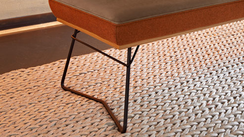 Eckbank Koinor aus Leder in Braun KOINOR Dining System - Eckbank muskatfarbenes Leder India & cognacfarbener Loden 39 - Stellfläche ca. 162 x 217 cm