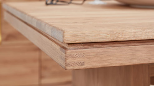 Esstisch Decker aus Holz in Holzfarben DECKER Massivholztisch Volterra Plus als Esszimmermöbel biancofarbene Wildeiche – ca. 180 x 90 cm