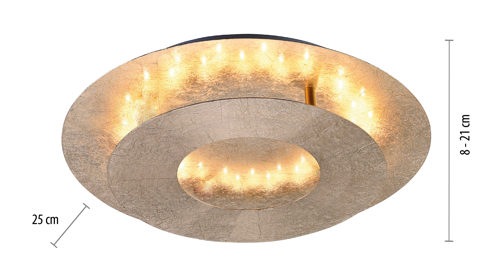 Deckenleuchte Paul neuhaus aus Metall in Gold Paul Neuhaus LED-Deckenleuchte Nevis goldfarbenes, gehämmertes Metall – Durchmesser ca. 27 cm