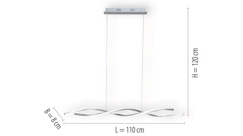 Pendelleuchte Paul neuhaus aus Metall in Metallfarben Paul Neuhaus LED-Pendelleuchte Polina Acryl, Metall & Stahl – Länge ca. 111 cm