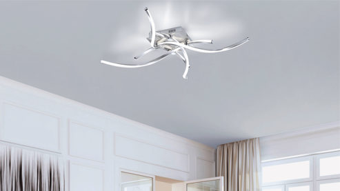 Deckenleuchte Paul neuhaus aus Metall in Metallfarben Paul Neuhaus LED-Deckenleuchte Polina Acryl, Metall & Stahl – Durchmesser ca. 78 cm