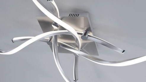 Deckenleuchte Paul neuhaus aus Metall in Metallfarben Paul Neuhaus LED-Deckenleuchte Polina Acryl, Metall & Stahl – Durchmesser ca. 78 cm