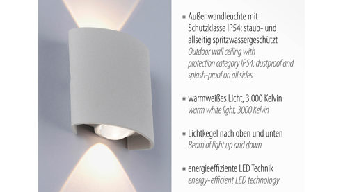 Wandleuchte Paul neuhaus aus Metall in Metallfarben Paul Neuhaus Außen-Wandleuchte Carlo silberfarbener Aluguss – ca. 8 x 8 cm