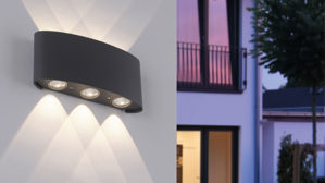 Wandleuchte Paul neuhaus aus Metall in Anthrazit Paul Neuhaus Außen-Wandleuchte Carlo anthrazitfarbenes Aluminium - halbrund, Länge ca. 17 cm