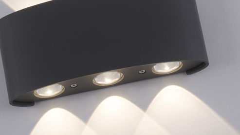 Wandleuchte Paul neuhaus aus Metall in Anthrazit Paul Neuhaus Außen-Wandleuchte Carlo anthrazitfarbenes Aluminium - halbrund, Länge ca. 17 cm