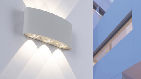 Wandleuchte Paul neuhaus aus Metall in Metallfarben Paul Neuhaus Außen-Wandleuchte Carlo silberfarbener Aluguss – halbrund, Länge ca. 17 cm