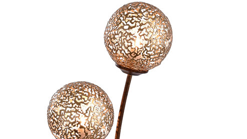 Stehleuchte Paul neuhaus aus Metall in Metallfarben Paul Neuhaus Greta - Stehlampe bzw. Deckenfluter Rost- & goldfarbener Stahl – Höhe ca. 184 cm