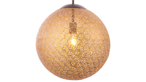 Pendelleuchte Paul neuhaus aus Metall in Metallfarben Paul Neuhaus Greta - Hängelampe rost- & goldfarbener Stahl – Durchmesser ca. 30 cm