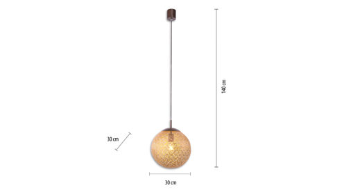 Pendelleuchte Paul neuhaus aus Metall in Metallfarben Paul Neuhaus Greta - Hängelampe rost- & goldfarbener Stahl – Durchmesser ca. 30 cm
