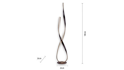 Stehleuchte Paul neuhaus aus Metall in Metallfarben Paul Neuhaus LED-Stehleuchte Linda rostfarbenes Metall – Höhe ca. 140 cm