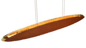 Pendelleuchte Paul neuhaus aus Metall in Metallfarben Paul Neuhaus LED-Pendelleuchte Nevis rost- & goldfarbenes Metall – Durchmesser ca. 140 cm