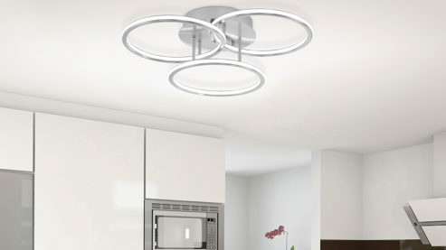 Deckenleuchte Paul neuhaus aus Metall in Metallfarben Paul Neuhaus Q®-NEVIO - Deckenlampe Stahl & weißes Acrylglas – Durchmesser ca. 56 cm