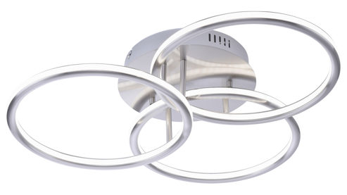 Deckenleuchte Paul neuhaus aus Metall in Metallfarben Paul Neuhaus Q®-NEVIO - Deckenlampe Stahl & weißes Acrylglas – Durchmesser ca. 56 cm