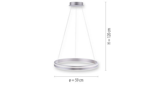 Pendelleuchte Paul neuhaus aus Metall in Metallfarben Paul Neuhaus Q®-VITO - Hängelampe Edelstahl – Durchmesser ca. 59 cm