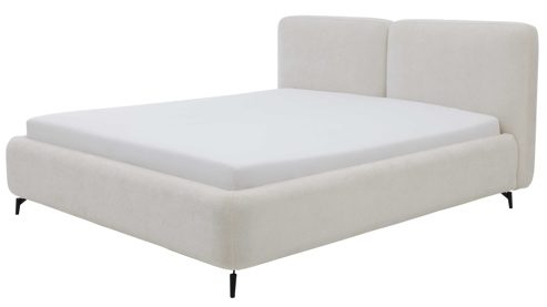 Bettgestell Interliving aus Stoff in Weiß Interliving Polsterbett Serie 1419 elfenbeinfarbener Stoffbezug Liberty – Liegefläche ca. 180 x 200 cm