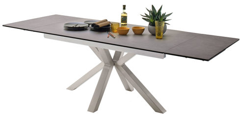 Auszugtisch Mca furniture aus Keramik in Anthrazit Auszugtisch Nagano Anthrazit & Edelstahl – ca. 160 - 240 x 90 cm