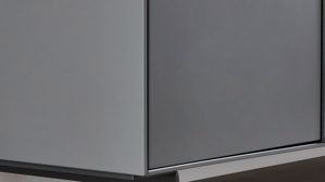 Lowboard Wöstmann markenmöbel aus Holz in Dunkelgrau WÖSTMANN Wohnprogramm WM 2470 - Hängeelement graphitgrauer Lack - ein Auszug, eine Klapptür, Breite ca. 212 cm