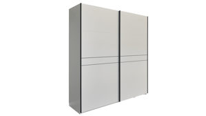 Kleiderschrank Interliving aus Holz in Weiß Interliving Kleiderschrank Serie 1207 – Schwebetürenschrank weißer Mattlack – zwei Türen, Breite ca. 212 cm