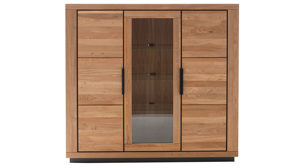 Highboard Mca direkt aus Holz in Holzfarben Wohnprogramm Greno - Highboard Wildeiche - drei Türen, Höhe ca. 142 cm