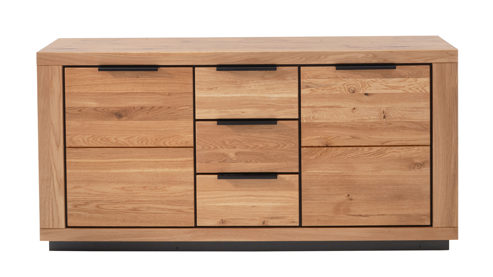 Sideboard Mca direkt aus Holz in Holzfarben Wohnprogramm Greno - Sideboard Wildeiche - zwei Türen, drei Schubladen, Breite ca. 163 cm