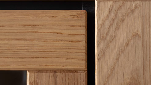 Highboard Mca direkt aus Holz in Holzfarben Wohnprogramm Greno - Kombi-Highboard Wildeiche - vier Fächer, eine Glastür, Höhe ca. 145 cm