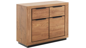 Kommode Mca direkt aus Holz in Holzfarben Wohnprogramm Greno - Kommode Wildeiche - zwei Türen, zwei Schubladen, Breite ca. 102 cm