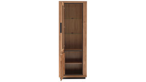 Vitrine Mca direkt aus Holz in Holzfarben Wohnprogramm Greno - Vitrine Wildeiche - eine Glas- und eine Holztür, Höhe ca. 200 cm