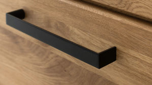 Vitrine Mca direkt aus Holz in Holzfarben Wohnprogramm Silias - Kombi-Highboard Wildeiche - zwei Schubladen, eine Glasrahmentür, drei Fächer, Höhe ca. 140 cm