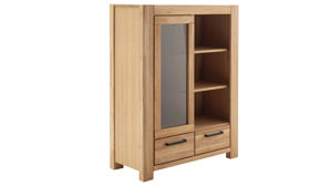 Wohnwand Mca direkt aus Holz in Holzfarben Wohnprogramm Silias - Wohnwand Wildeiche - vierteilig , Breite ca. 344 cm