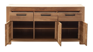 Sideboard Mca direkt aus Holz in Holzfarben Wohnprogramm Silias - Sideboard Wildeiche - drei Schubladen, drei Holztüren, Breite ca. 172 cm