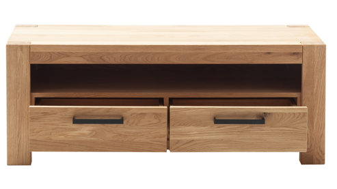 Lowboard Mca direkt aus Holz in Holzfarben Wohnprogramm Silias - TV-Lowboard Wildeiche - zwei Schubladen, ein Fach, Breite ca. 130 cm