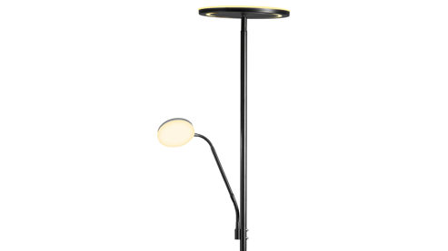 Stehleuchte Fh fischer & honsel aus Metall in Schwarz FH Stehlampe Sorento sandschwarzes Metall - Höhe ca. 182 cm