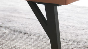 Ecksofa Himolla aus Leder in Braun himolla Polsterprogramm 1385-Promotion - Ecksofa nussfarbenes LongLife-Leder LG18 & anthrazitfarbene Metallfüße - Stellfläche ca. 304 x 175 cm