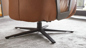 Relaxsessel Himolla aus Leder in Braun himolla Relaxsessel Serie 7387 - Easyswing 36V nussfarbenes LongLife-Leder 18 & anthrazitfarbener Sternfuß
