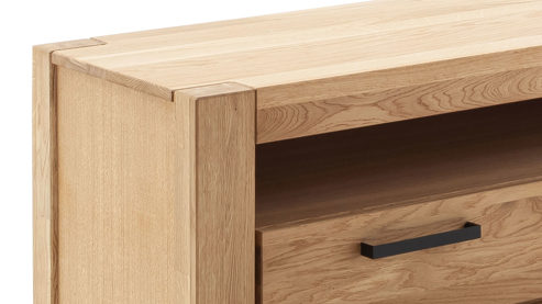 Lowboard Mca direkt aus Holz in Holzfarben Wohnprogramm Silias - TV-Lowboard Wildeiche - zwei Schubladen, ein Fach, Breite ca. 130 cm