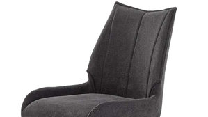 Vierfußstuhl Pro.com aus Stoff in Anthrazit Madison - Drehstuhl anthrazitfarbener Webstoff & Schwarz - ca. 51 x 91 cm