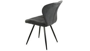 Vierfußstuhl Pro.com aus Stoff in Anthrazit Düren - Polsterstuhl anthrazitfarbener Microfaserbezug & Schwarz - ca. 54 x 86 cm