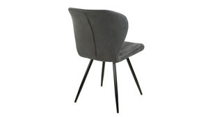 Vierfußstuhl Pro.com aus Stoff in Anthrazit Düren - Polsterstuhl anthrazitfarbener Microfaserbezug & Schwarz - ca. 54 x 86 cm