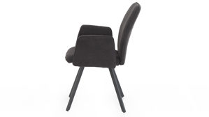 Vierfußstuhl Pro.com aus Stoff in Schwarz Kelly - Armlehnenstuhl schwarzer Microfaserbezug 403.06 & Schwarz - ca. 61 x 88 cm