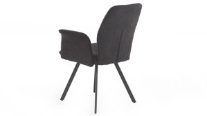 Vierfußstuhl Pro.com aus Stoff in Schwarz Kelly - Armlehnenstuhl schwarzer Microfaserbezug 403.06 & Schwarz - ca. 61 x 88 cm